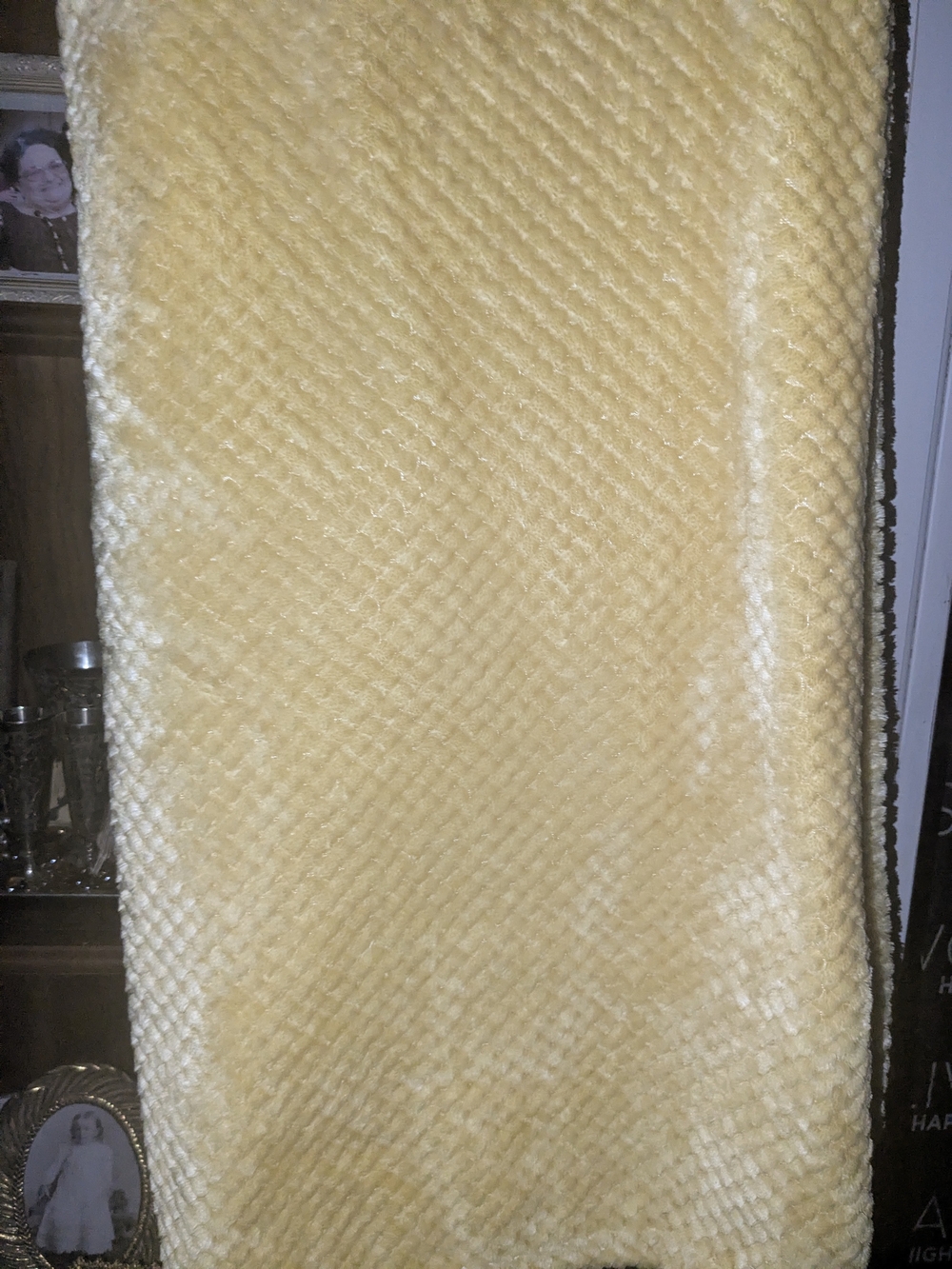 Kirklands Soft Plush Yellow Throw Blanket - Picture 3 of 6